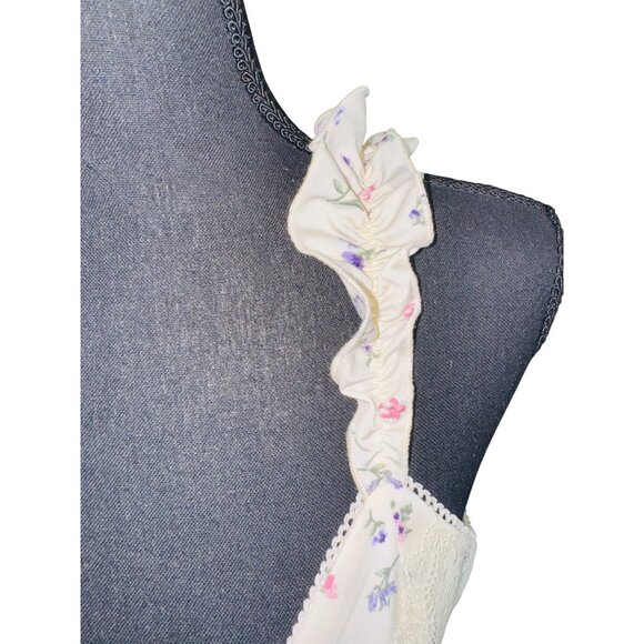 NWT Baby doll Y2K Lace Cream Floral Maxi Dress Tie Boho Chic Ruffle Forever 21 - Picture 12 of 13